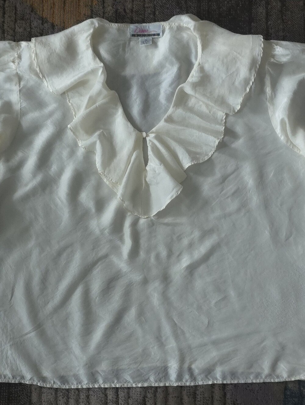 Vintage 100% Silk Cream Poet Shirt - Picture 3 of 6